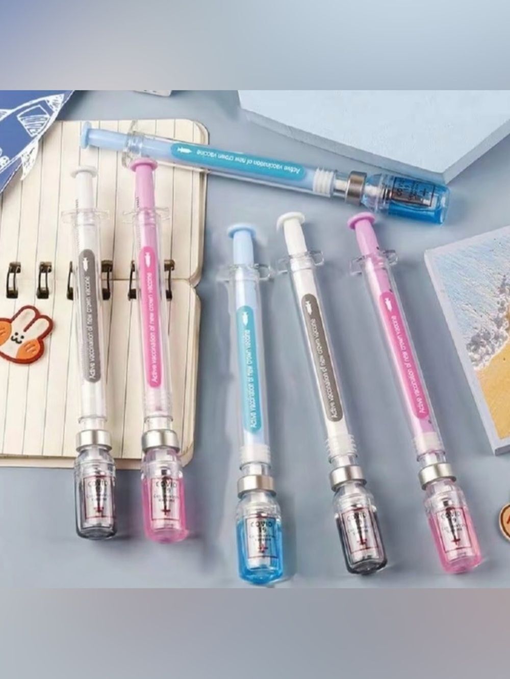 Creative Gel Pens, Portable 0.5mm Multipurpose Writing Pens Blue, Pink, Grey - Picture 5 of 10